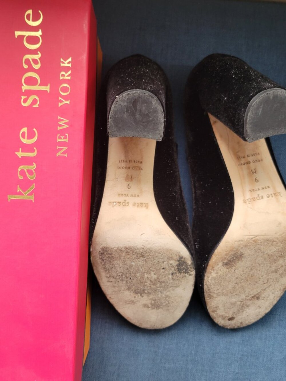 Kate Spade Ballina Black Star Velvet Pumps – Size 9M – Original Box - Picture 6 of 7